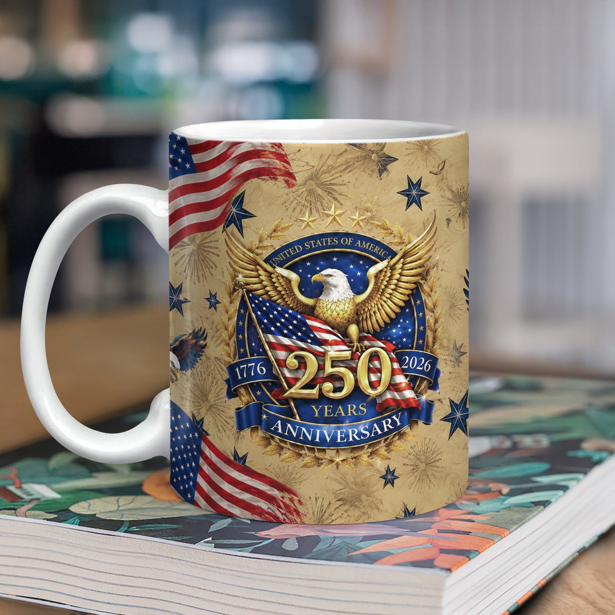 Personalized USA 250 Years Eagle Coffee Mug Custom Gift