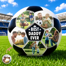 Load image into Gallery viewer, Custom Soccer Ball Gift for Dad Personalized Photo Best Coach Ever
