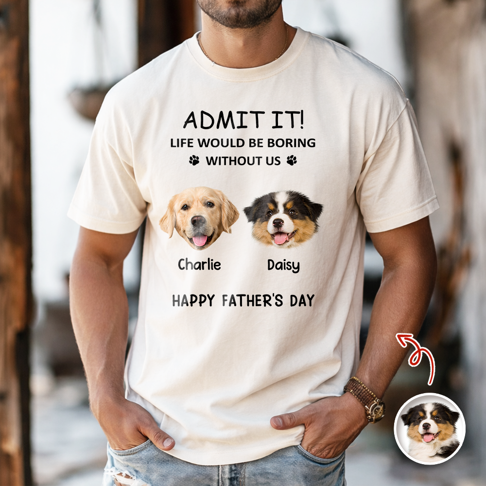 Personalized Dog Dad Comfort Shirt Custom Photo Gift