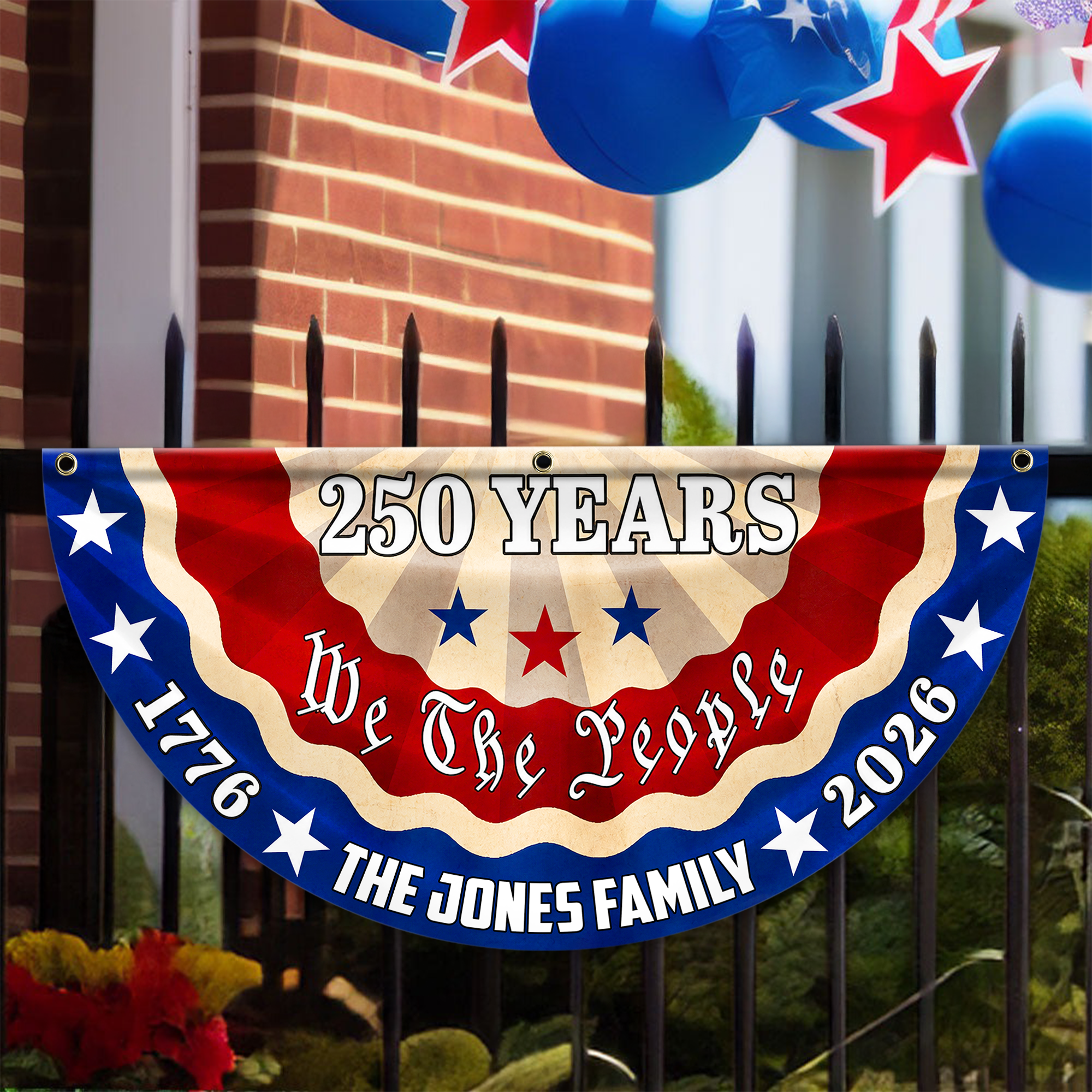 Personalized 250th Independence Day Family Flag Custom Name Gift