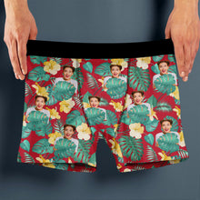 Load image into Gallery viewer, Custom Photo Tropical Floral Boxers Personalized Gift for Husband
