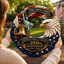 Load image into Gallery viewer, Personalized Patriotic Door Sign for 250th Anniversary Gift

