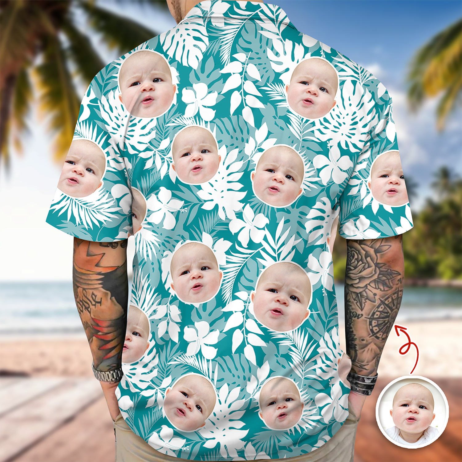 Personalized Tropical Aloha Hawaii Shirt Custom Photo Gift for Dad