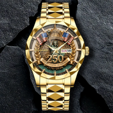 Load image into Gallery viewer, Personalized Men's Wrist Watch USA 250th Anniversary Gift for Him
