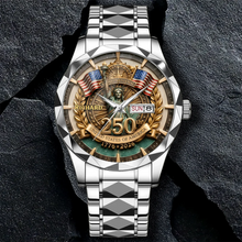 Load image into Gallery viewer, Personalized Men's Wrist Watch USA 250th Anniversary Gift for Him
