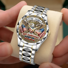 Load image into Gallery viewer, Personalized 250th Anniversary Eagle Men's Wrist Watch Gift for Patriots
