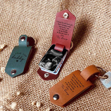 Load image into Gallery viewer, Personalized Baby Ultrasound Photo Leather Keychain Gift for New Dad
