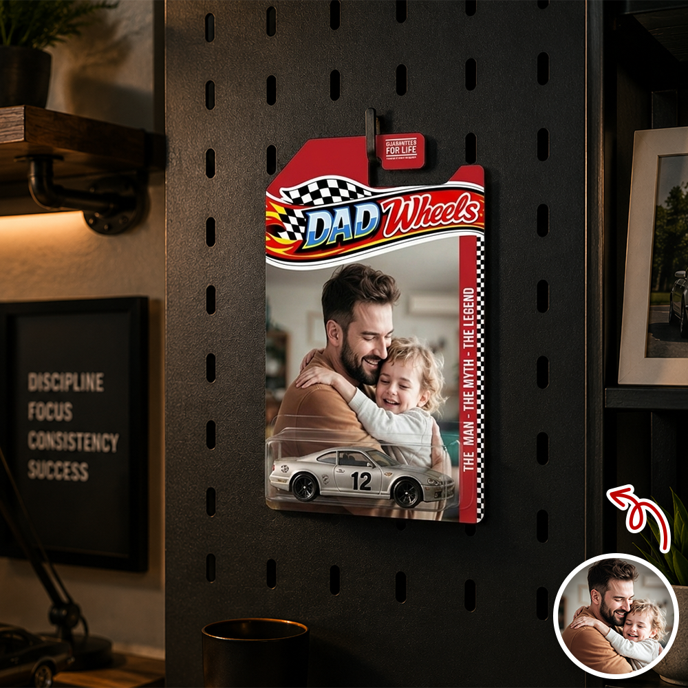 Personalized Hot Wheels Car Photo Gift for Dad Father's Day