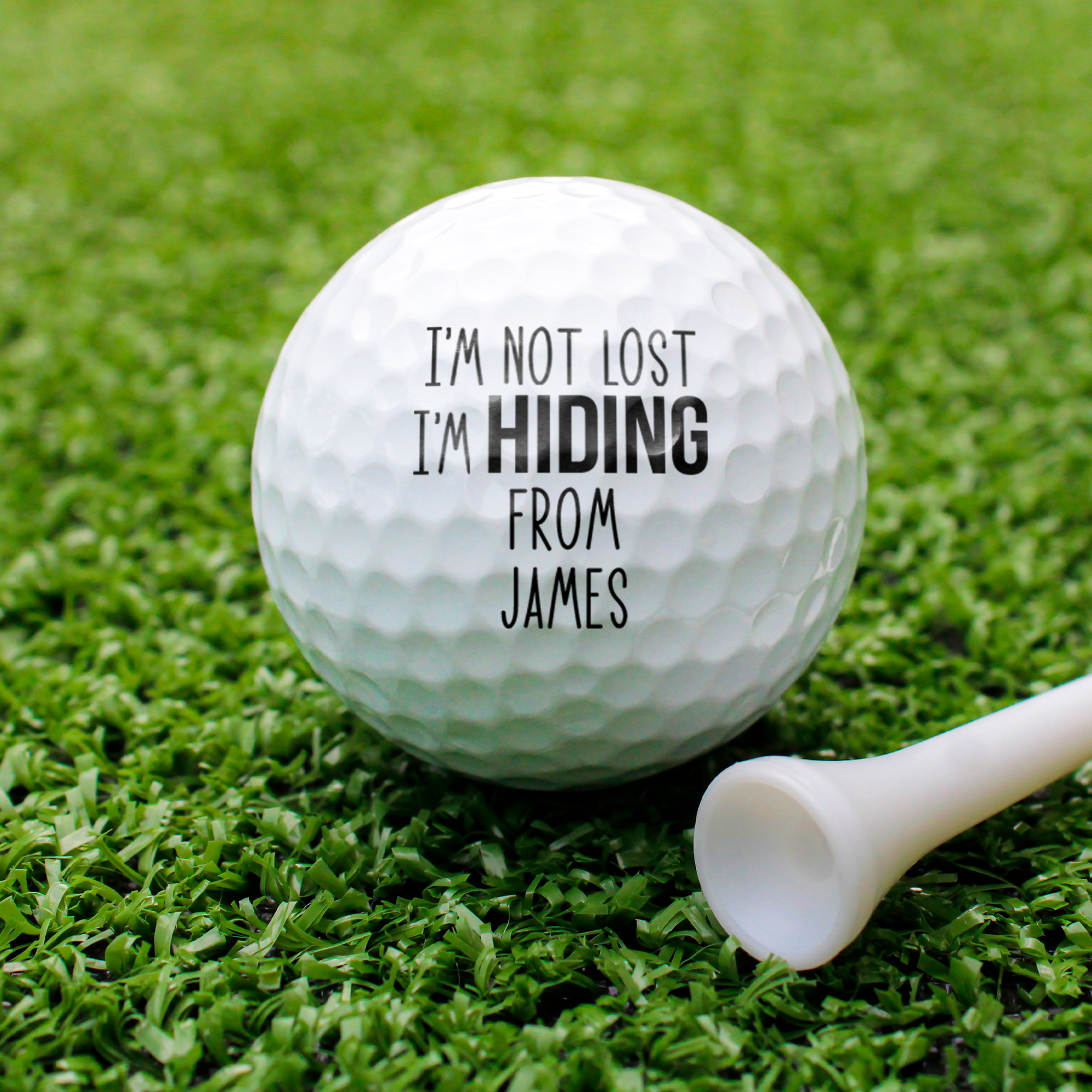 Personalized Golf Ball I'm Not Lost I'm Hiding Gift for Dad