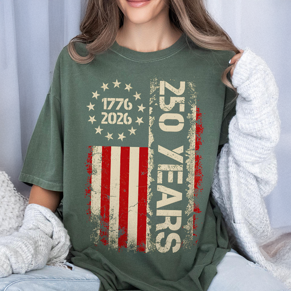 Personalized American Flag Comfort Shirt 250th Anniversary Gift