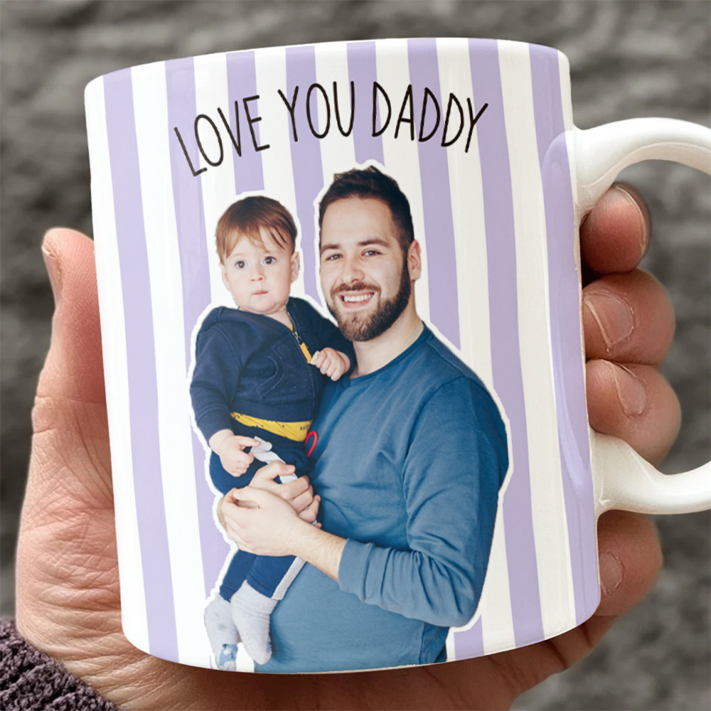 Personalized Photo Coffee Mug Custom Gift for Dad New Dad