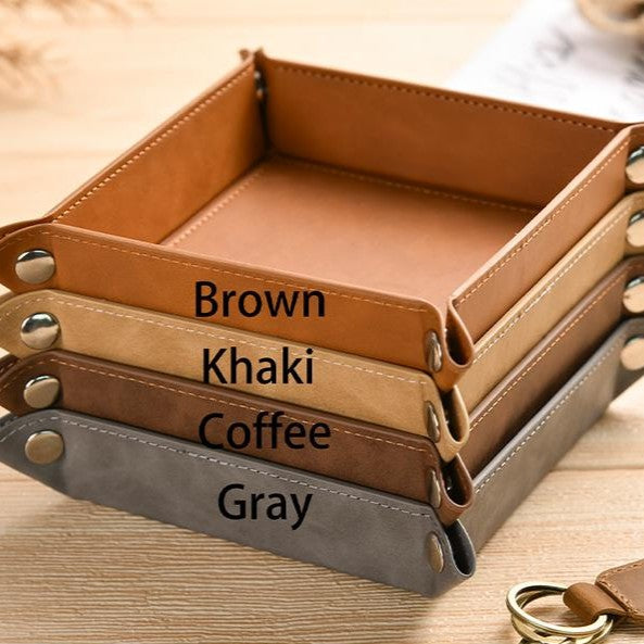 Personalized Leather Valet Tray Gift for Dad | Father's Day