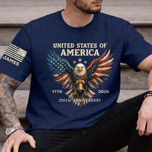 Load image into Gallery viewer, Personalized 250th Anniversary Eagle T-Shirt USA Gift
