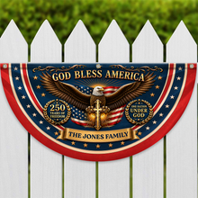 Load image into Gallery viewer, Personalized God Bless America Fan Flag 250 Years Freedom Gift for Family
