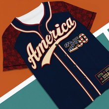Load image into Gallery viewer, Personalized 250 Years of Freedom Baseball Jersey Custom Name Gift
