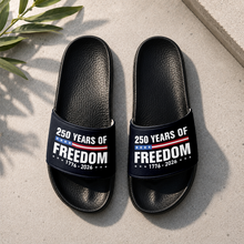 Load image into Gallery viewer, Personalized 250 Years of Freedom Slide Sandals Gift for Dad
