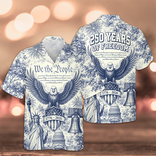 Personalized Patriotic Hawaiian Shirt Custom Design Gift for Dad