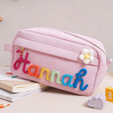 Load image into Gallery viewer, Personalized Corduroy Pencil Case Custom Name Gift for Kids
