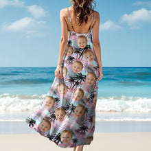 Load image into Gallery viewer, Personalized Tropical Summer Maxi Dress Custom Photo Gift for Mom
