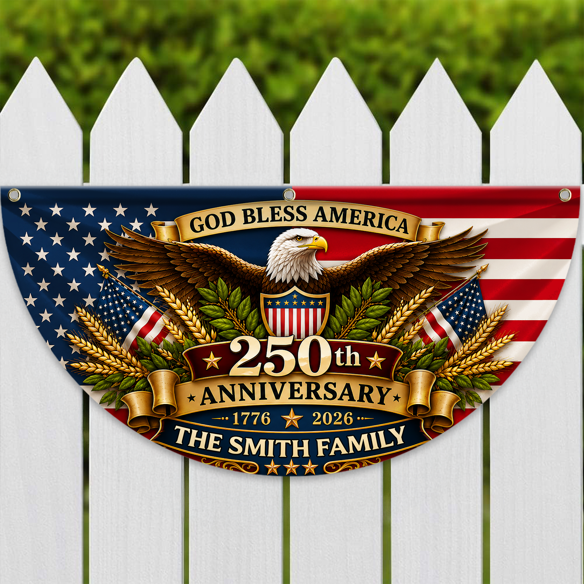 Personalized USA Flag Custom Family Name Gift for 4th of July