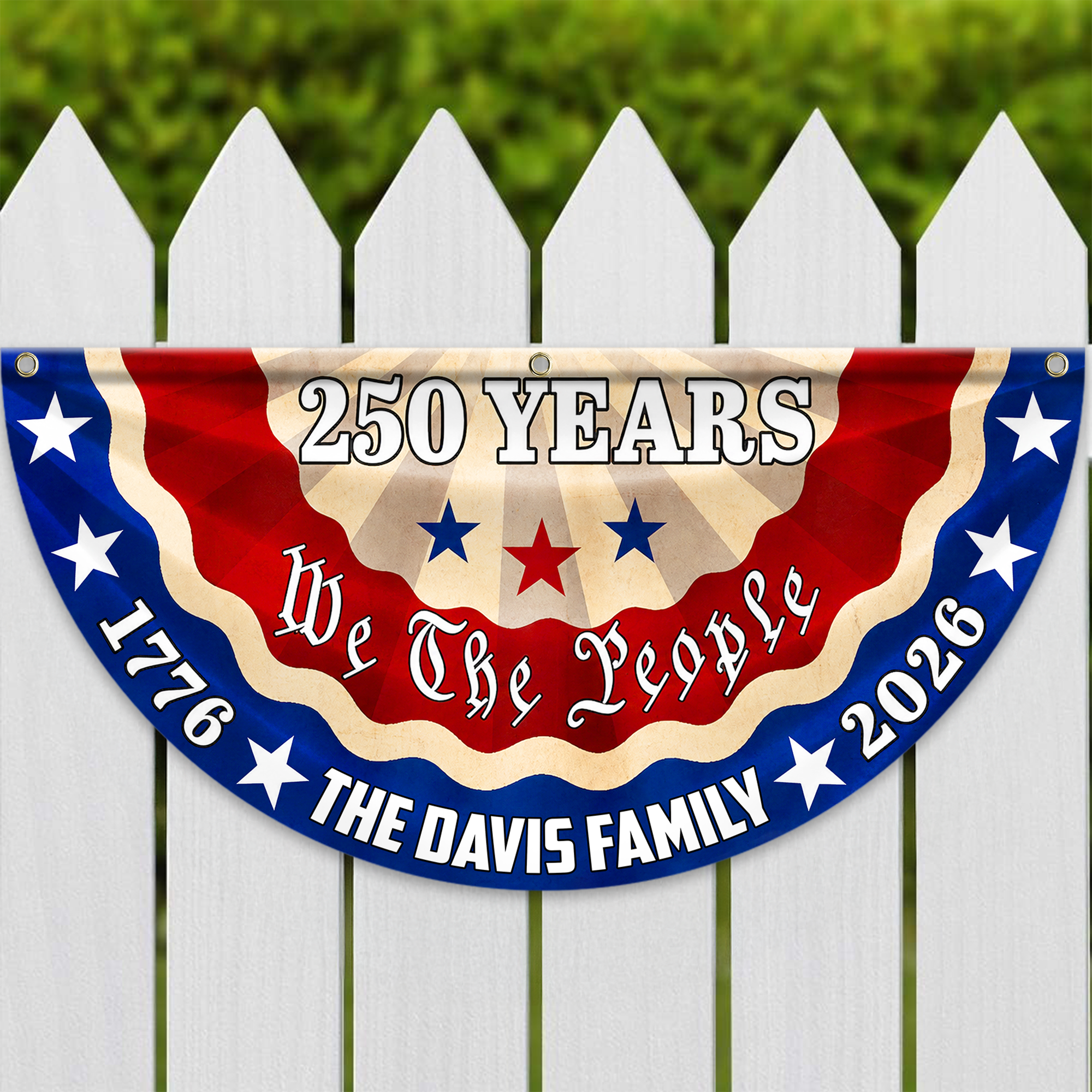 Personalized 250th Independence Day Family Flag Custom Name Gift