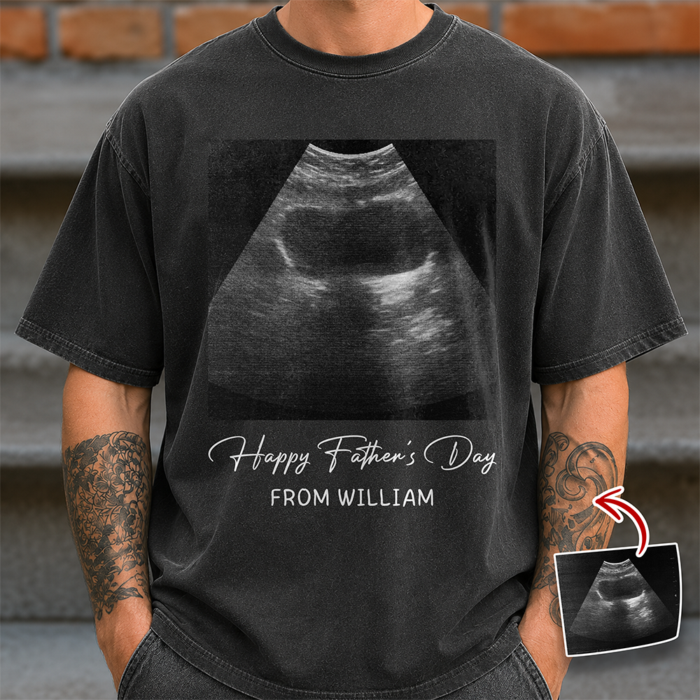 Personalized Ultrasound Photo Comfort Shirt Gift for New Dad