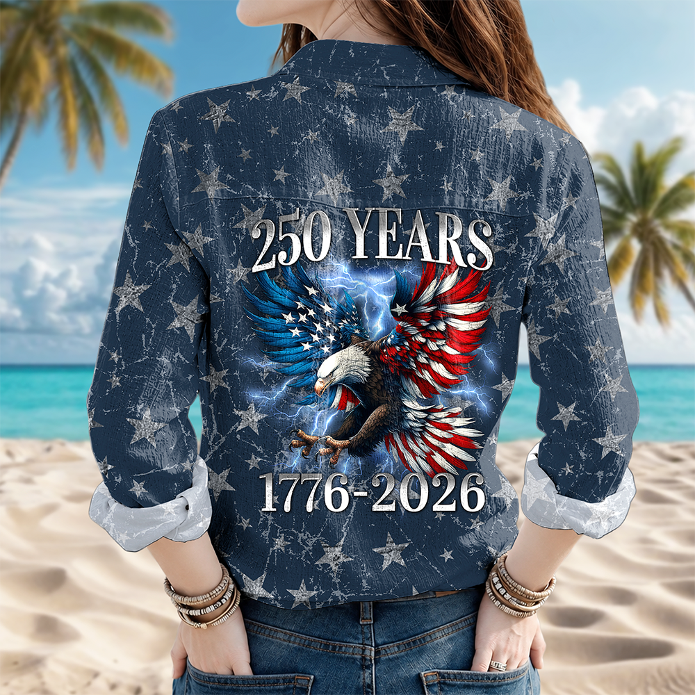 Personalized Eagle Blouse Shirt Patriotic Gift for Mom 4th of July