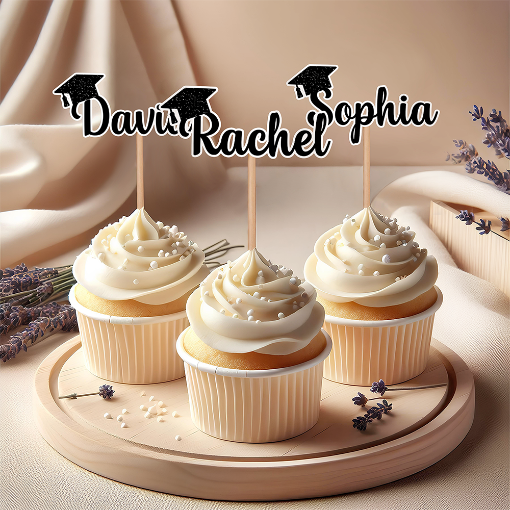 Personalized Graduation Cupcake Topper Custom Name Party Decor
