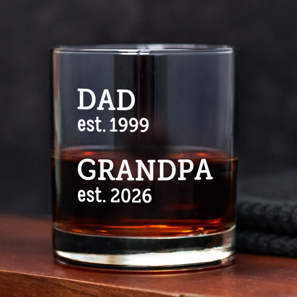 Personalized Whiskey Glass Custom Dad Gift for Father's Day