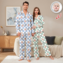 Load image into Gallery viewer, Personalized Baby Face Retro Pajamas Gift for Dad/Mom
