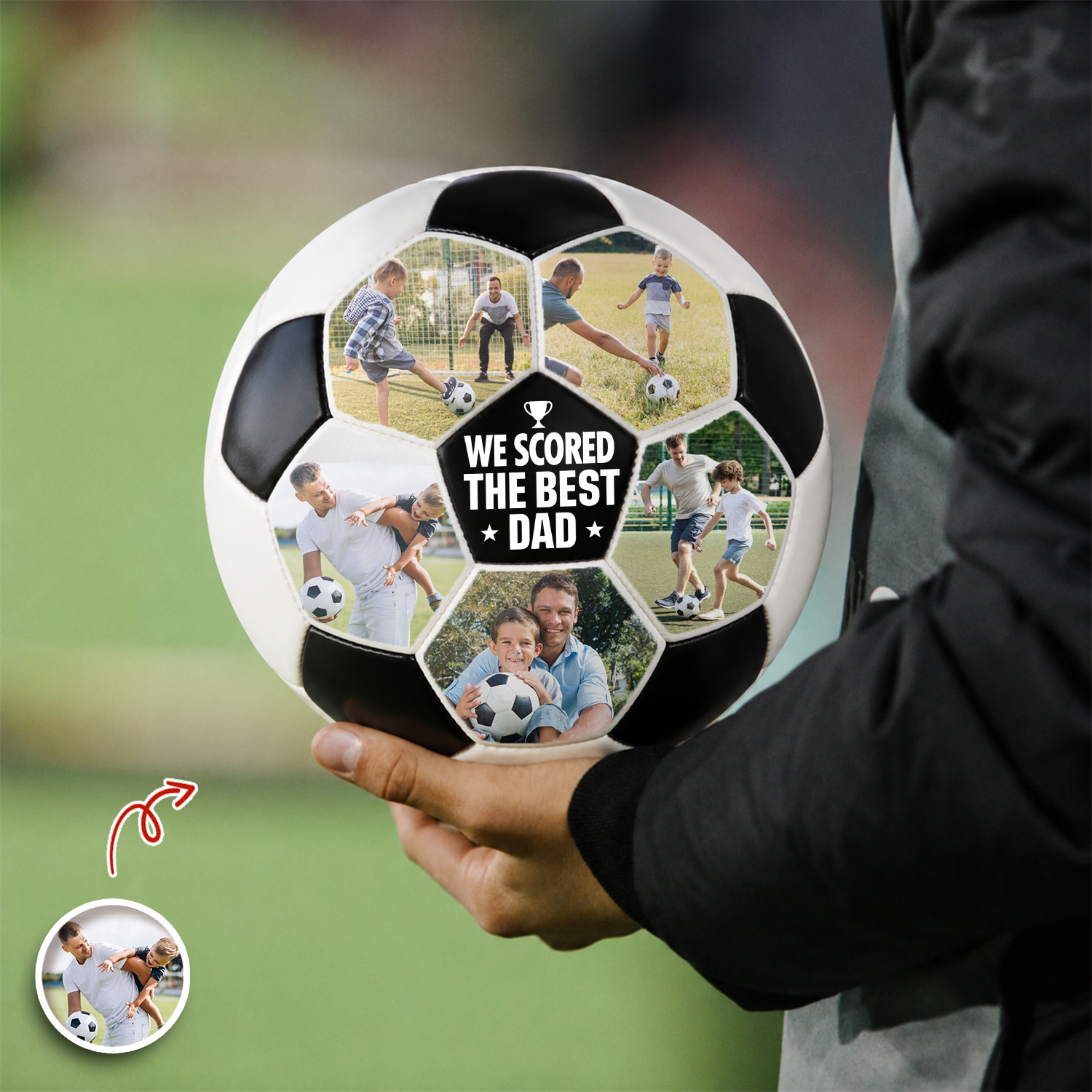 Personalized Soccer Ball Custom Photo Gift for Dad Soccer Lovers