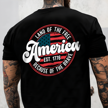 Load image into Gallery viewer, Personalized America Est 1776 T-Shirt Gift for Dad | Independence Day
