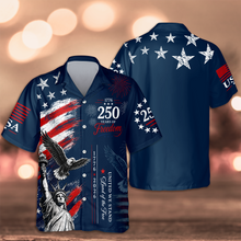 Load image into Gallery viewer, Personalized 4th of July Hawaiian Shirt Custom Name USA Flag Gift
