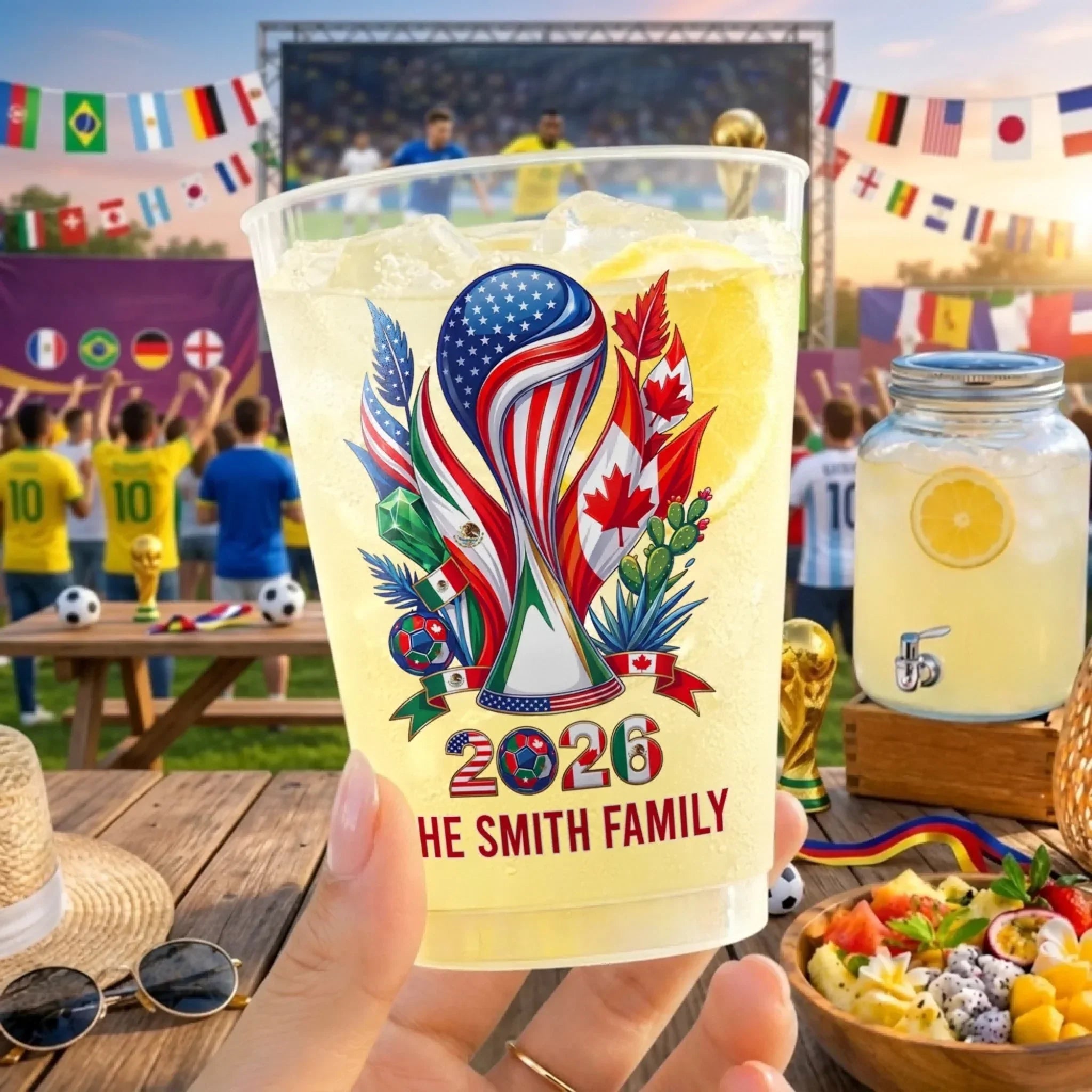 Personalized Frosted Party Cups for Football Fans Family 2026