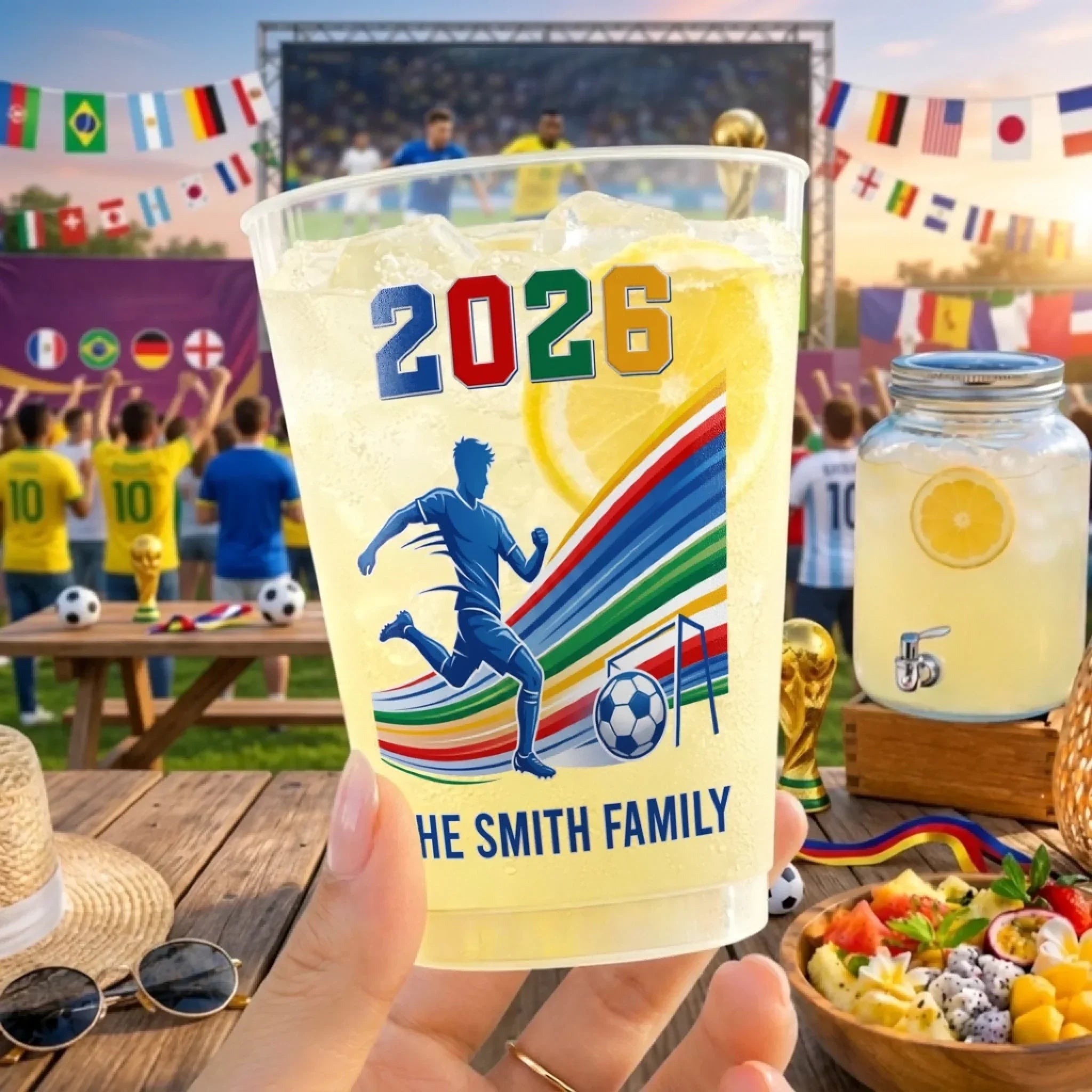 Personalized Frosted Soccer Cups for Family Fans | Game Day Gift