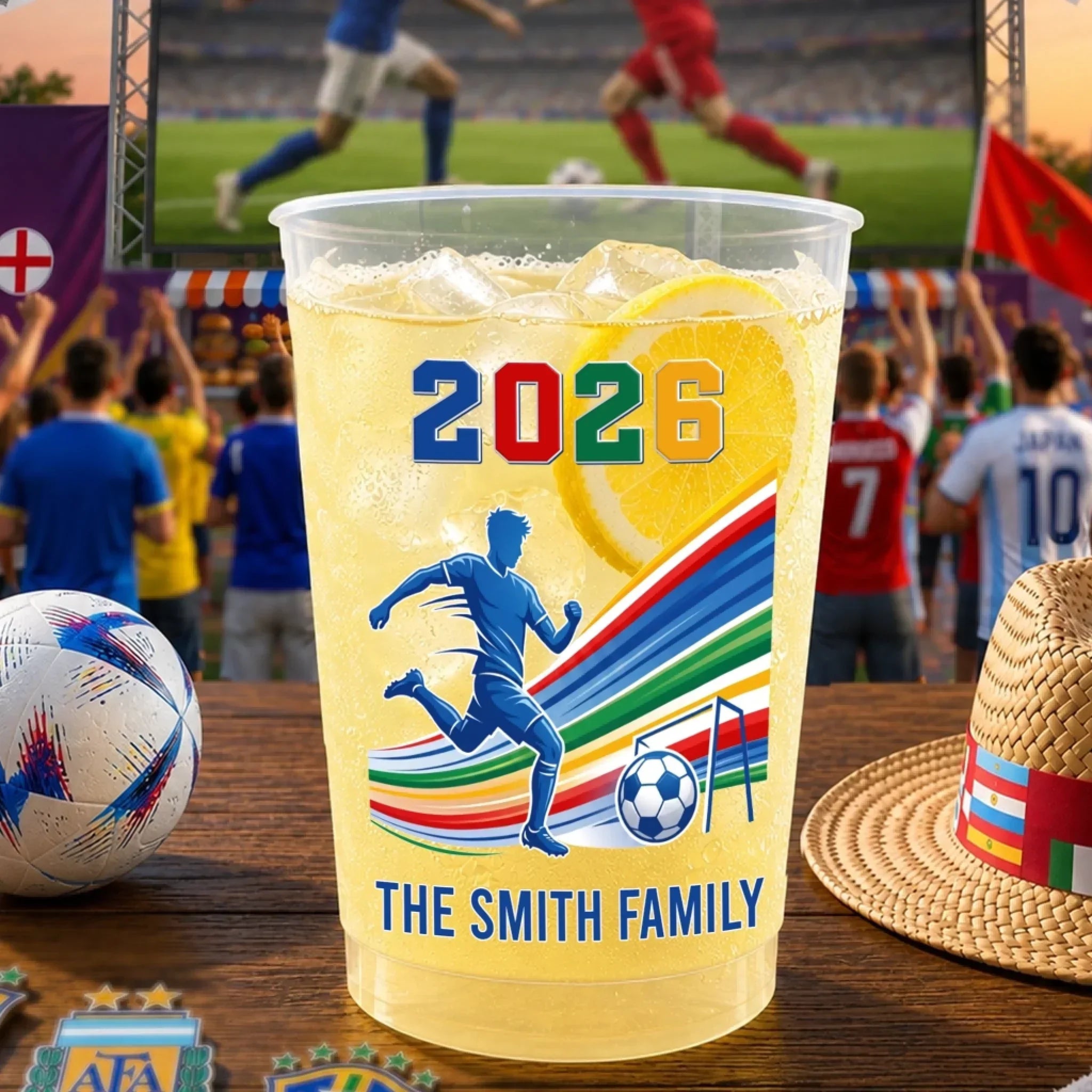 Personalized Frosted Soccer Cups for Family Fans | Game Day Gift