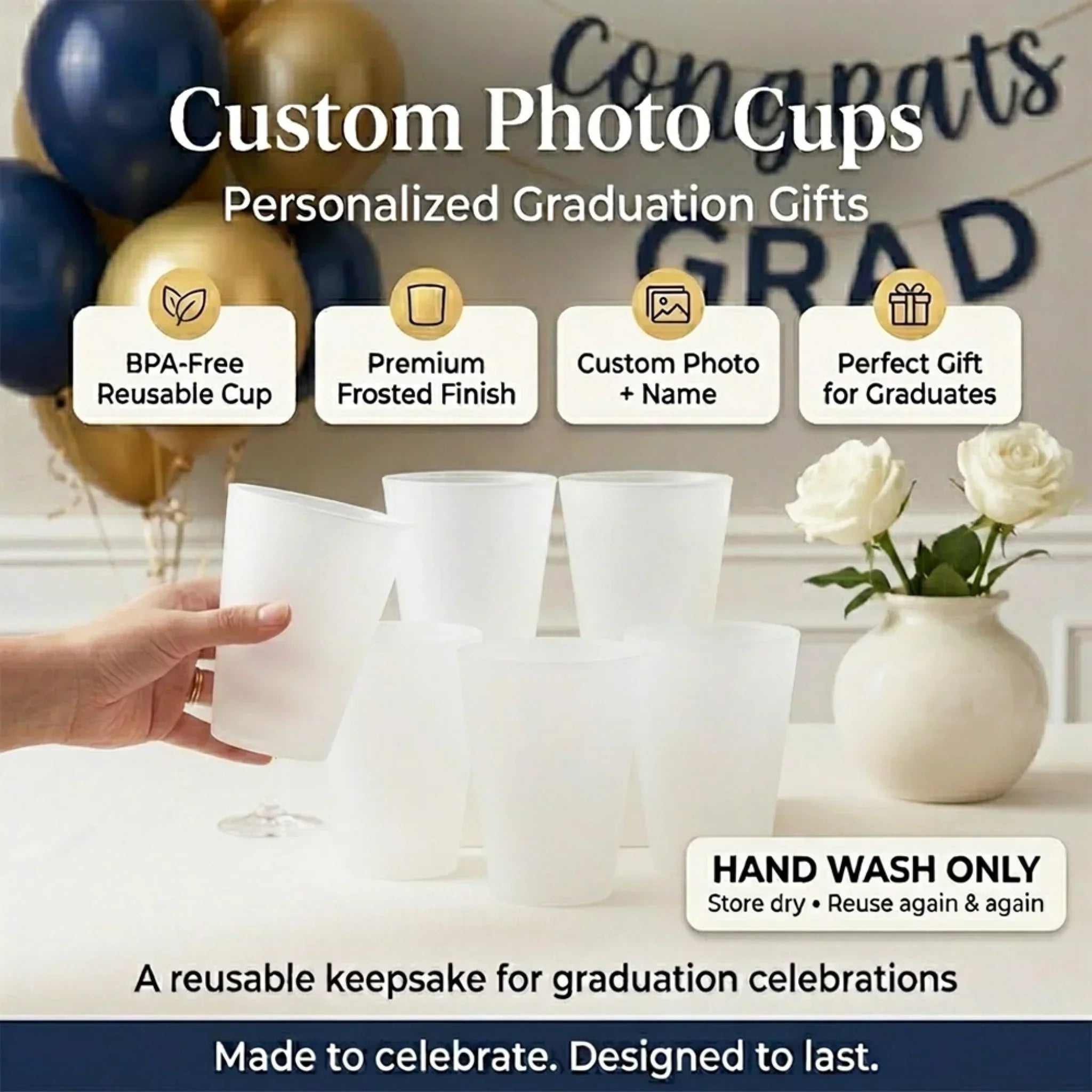 Personalized Frosted Soccer Cups for Family Fans | Game Day Gift