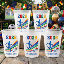 Load image into Gallery viewer, Personalized Frosted Soccer Cups for Family Fans | Game Day Gift
