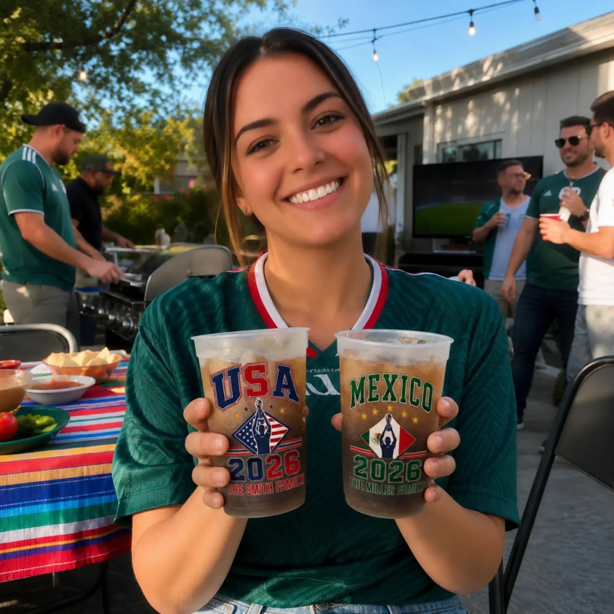Personalized Frosted Cups for Soccer Fans | Family Party Gift