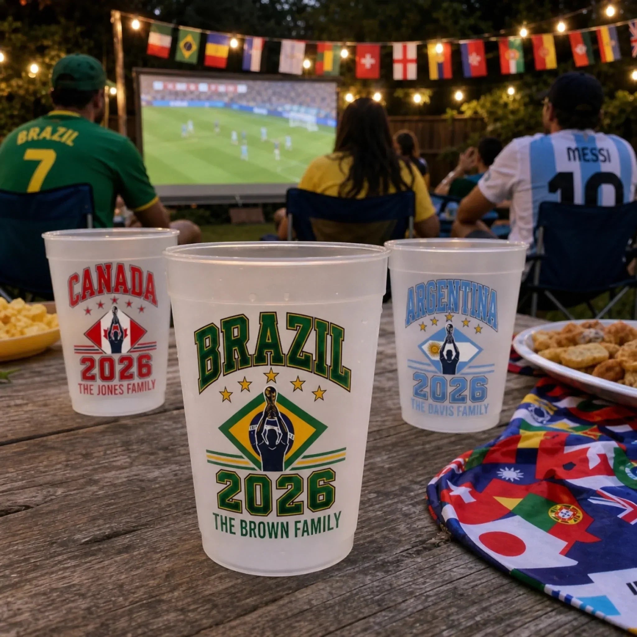 Personalized Frosted Cups for Soccer Fans | Family Party Gift