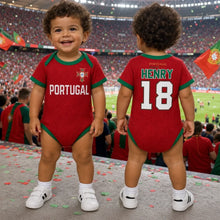 Load image into Gallery viewer, Personalized Baby Jersey Bodysuit Portugal Soccer Gift for New Parents
