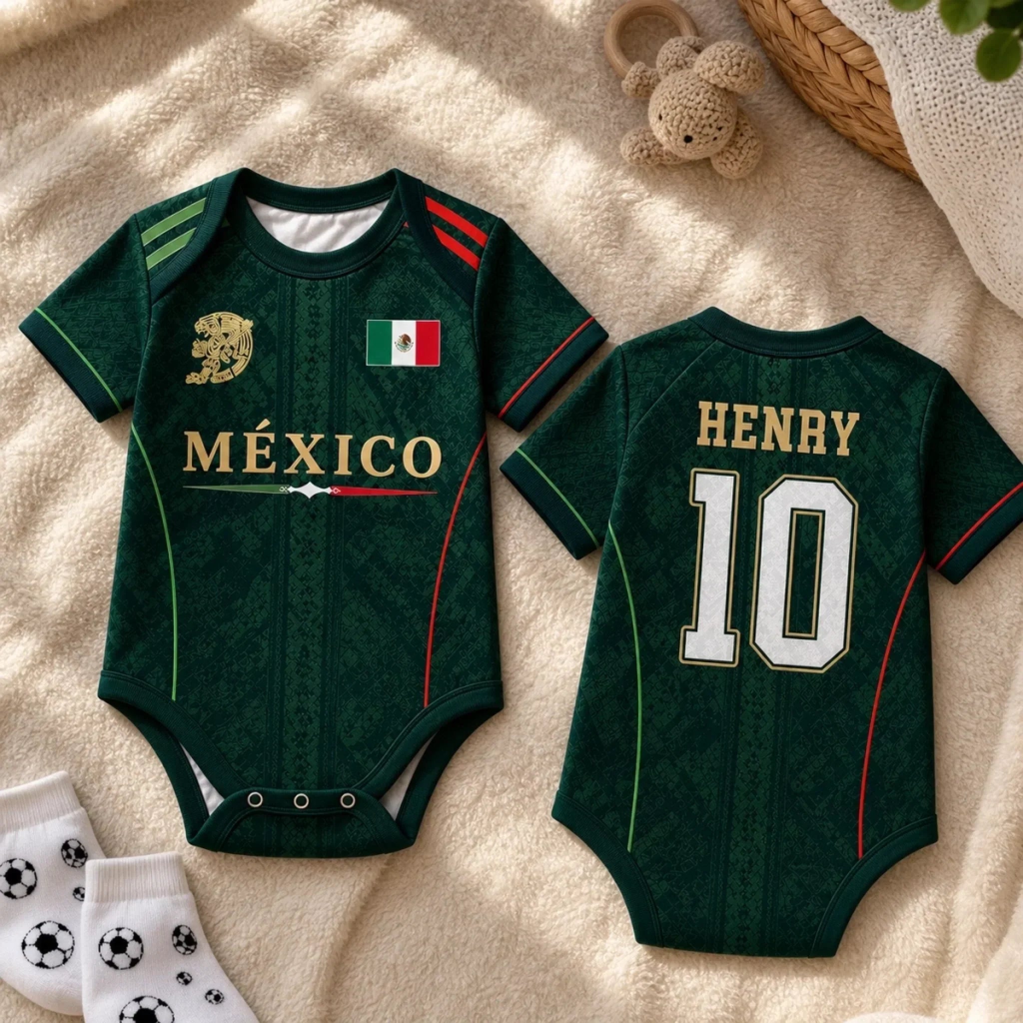 Personalized Baby Jersey Bodysuit Brazil Soccer Gift for New Parents