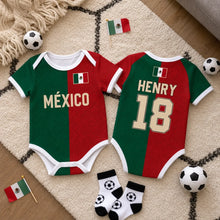 Load image into Gallery viewer, Personalized Mexico Baby Jersey Bodysuit for Soccer Fans
