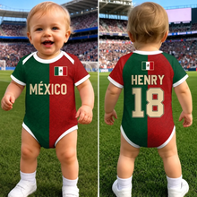 Load image into Gallery viewer, Personalized Mexico Baby Jersey Bodysuit for Soccer Fans
