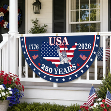 Load image into Gallery viewer, Personalized Non-Pleated Fan Flag Custom Family Name Gift for 4th of July
