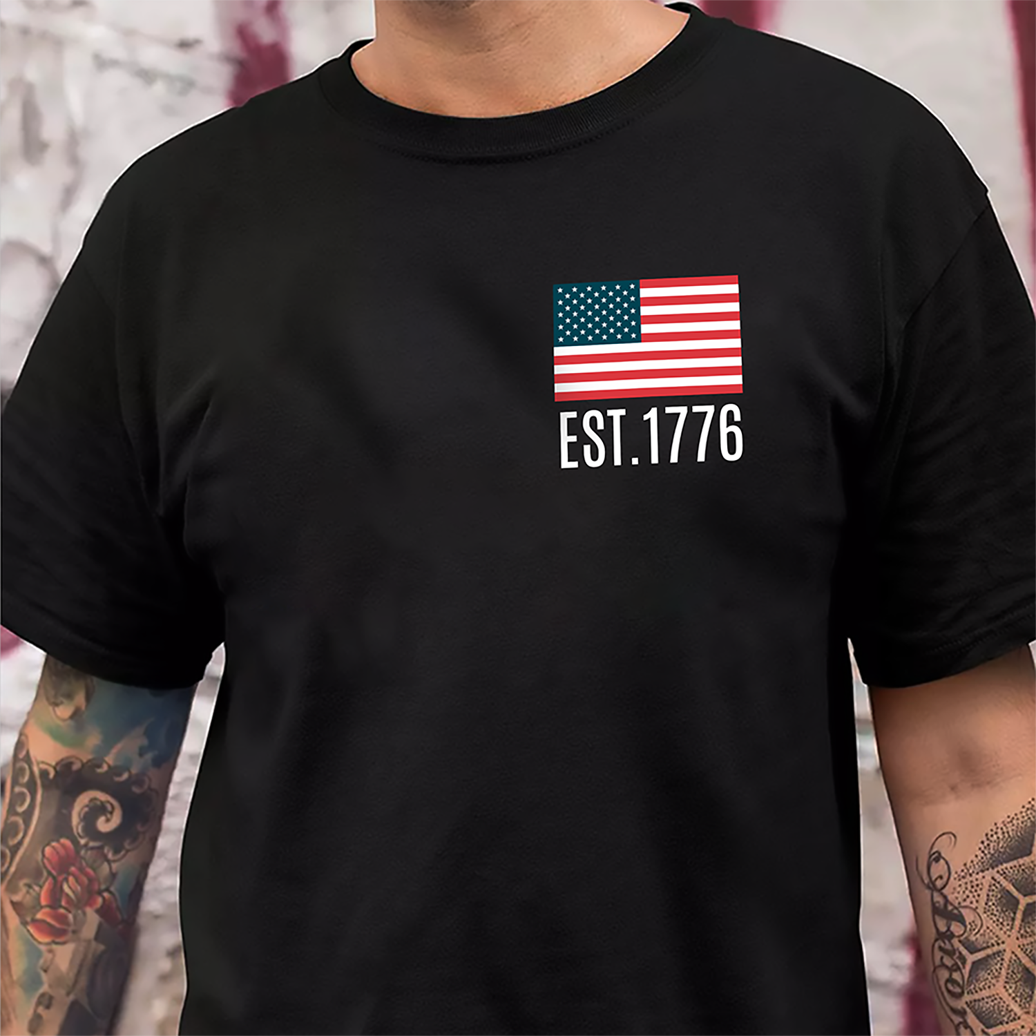 Personalized America Est 1776 T-Shirt Gift for Dad | Independence Day