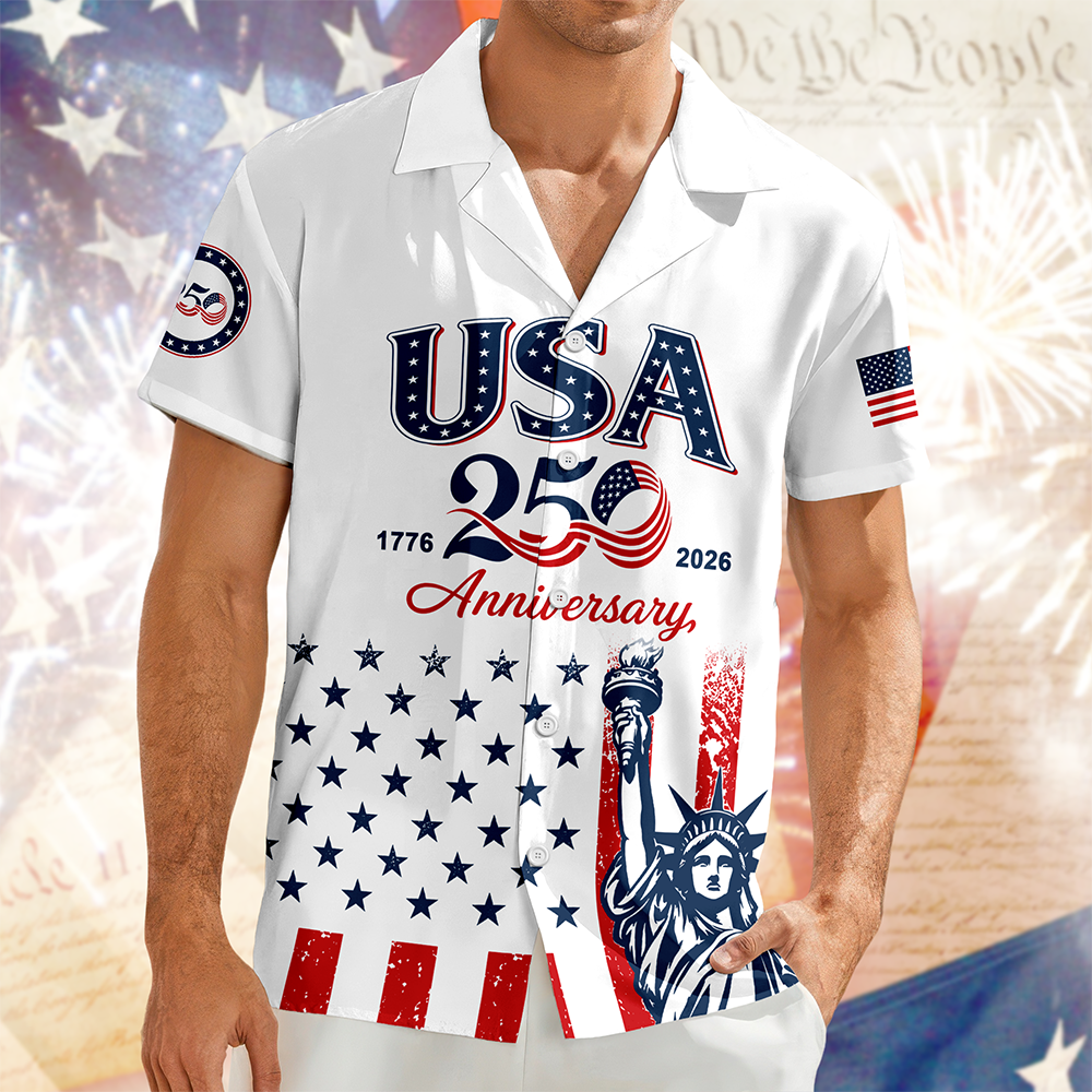 Personalized Hawaiian Shirt USA 250th Anniversary Gift