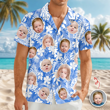 Load image into Gallery viewer, Personalized Tropical Aloha Hawaii Shirt Custom Photo Gift for Dad

