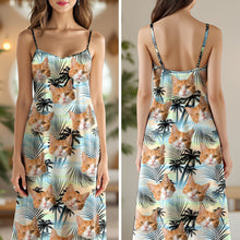 Load image into Gallery viewer, Custom Cat Photo Cami Maxi Dress Personalized Gift for Cat Mom
