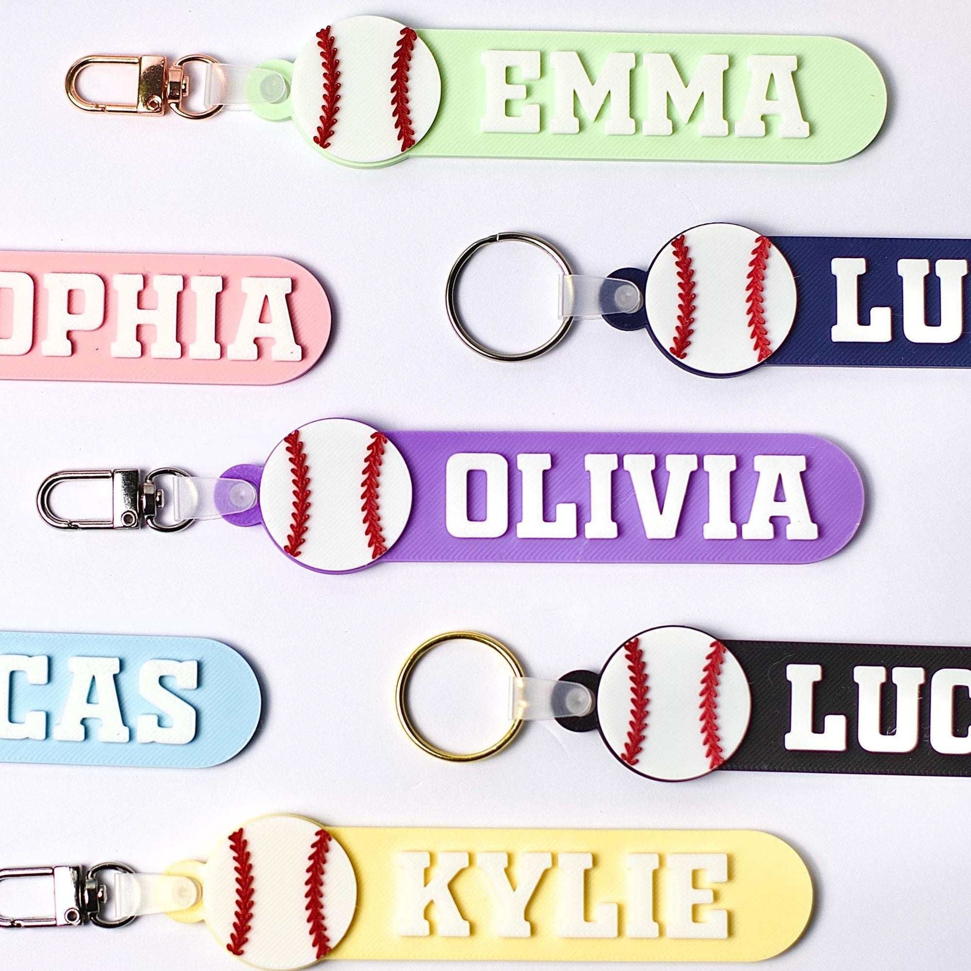 Personalized Baseball Bag Tag Keychain Custom Name Gift for Players